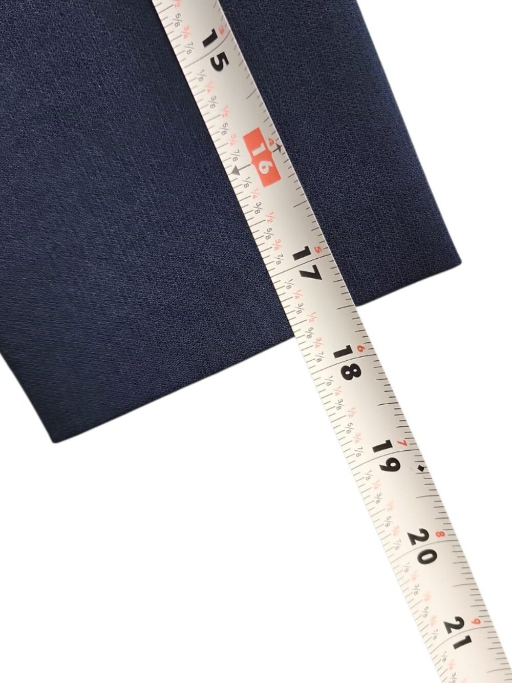 Quiet Luxury Anne Klein Navy Fit Flare Square Neck Dress 3/4 Sleeve Size 2 - Picture 10 of 16